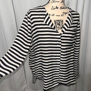 Jules & Leopold Black and White Striped Button Down Shirt